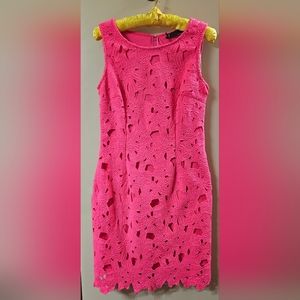 Leslie Fay Pink Lace Dress Women's Size 6